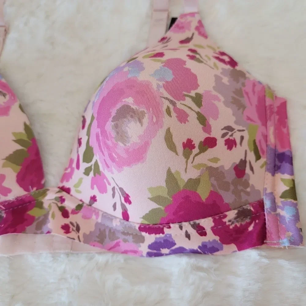 NWT Pink Floral Bra Catherine Malandrino Size 34C